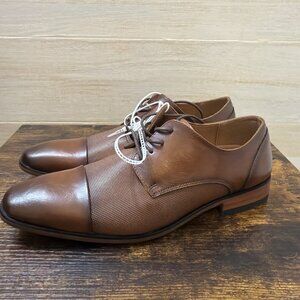 Guess Men’s Shelly Cap Toe Oxford Dress Shoes Lace-Up Size 9 Brown